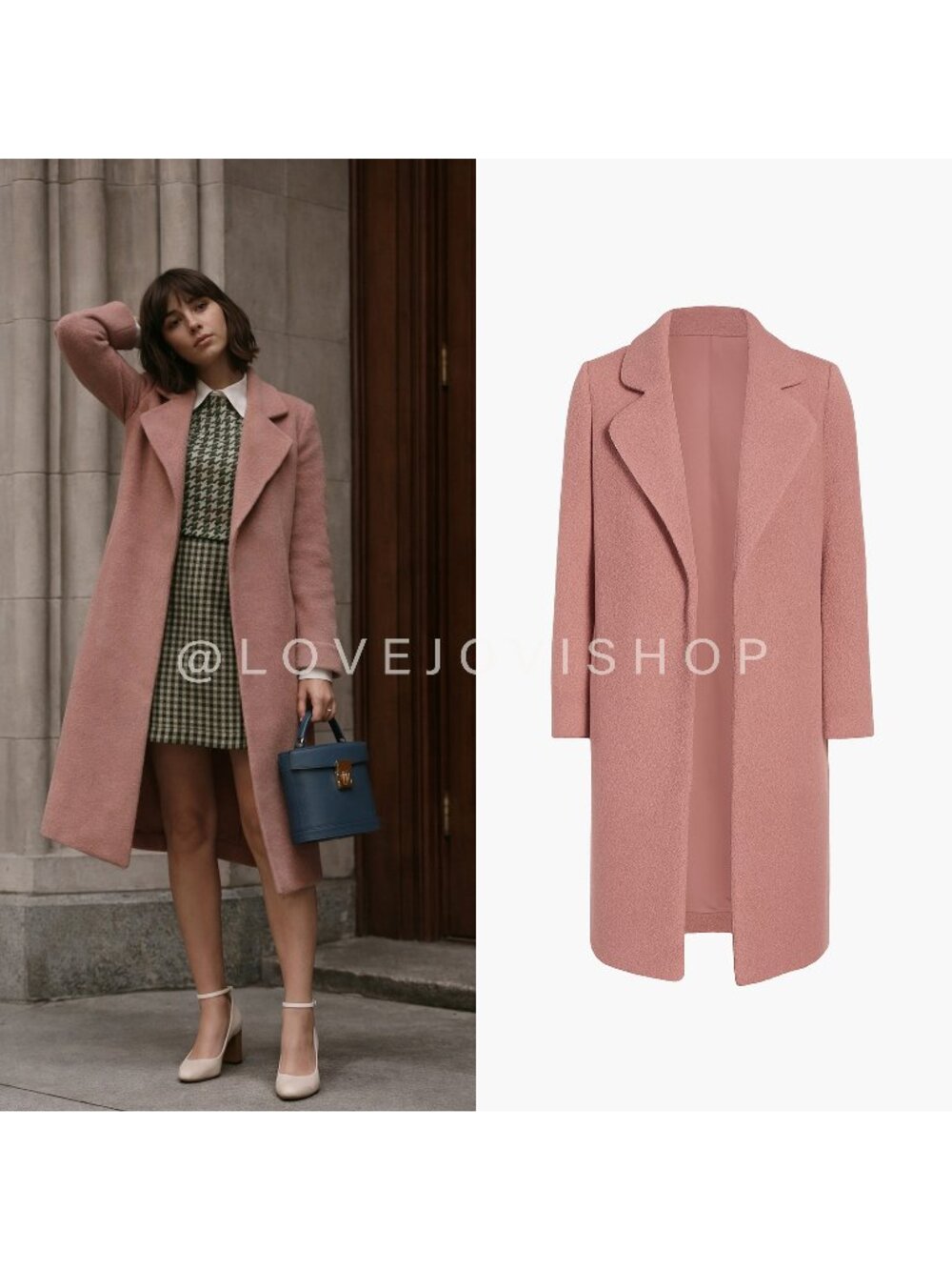 Feminine | NWT! Mural Subtle Boucle Mauve Rose Overcoat | Trench Spring Teddy